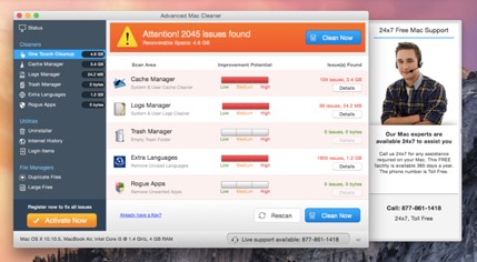 Mac adware cleaner scam